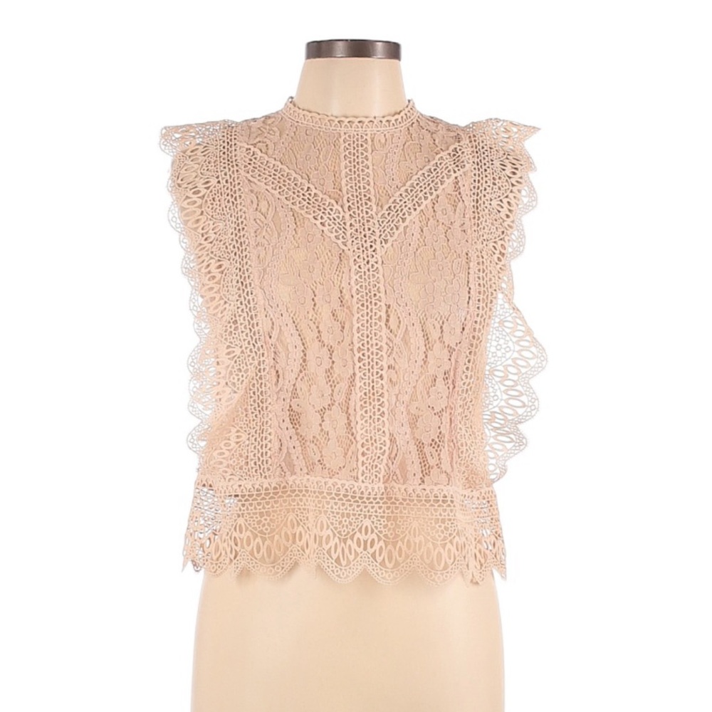 Zara blush lace blouse size large